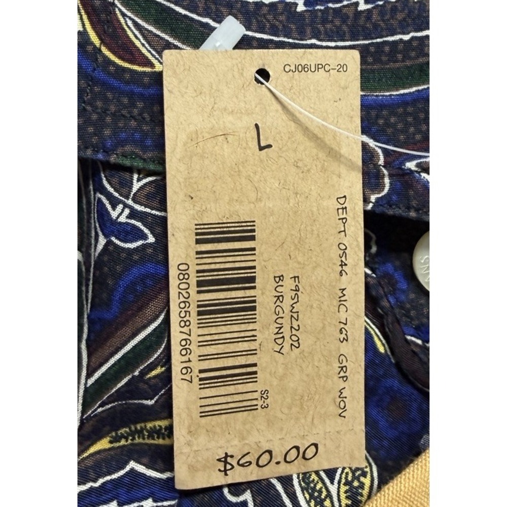 NWT Cremieux Mens Long Sleeve Button Down Paisley Cotton Shirt Size Large - Picture 10 of 16